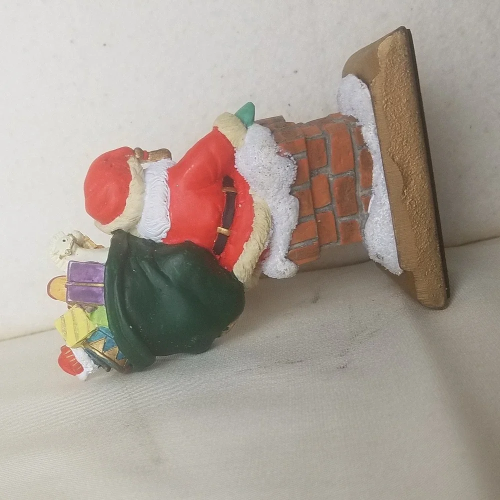 Vntg Santa Claus‎ Christmas Stocking Holder Chimney Gift Bag cast iron Sears